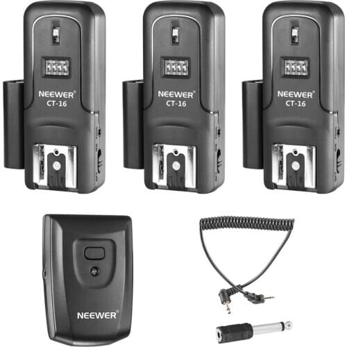 Neewer 16 Channels Wireless Radio Flash Speedlite Studio Trigger Receiver with Standard Hot Shoe for Canon/Nikon/Pentax/(CT-16)