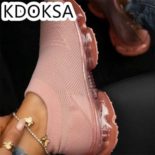 Independent station large casual single shoe womens new flat bottom air cushion outdoor shoe 2021 womens single shoe