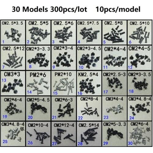 WZSM New 30 Models 300pcs/lot Laptop special screw Computer shell Hard disk motherboard Computer repair screw