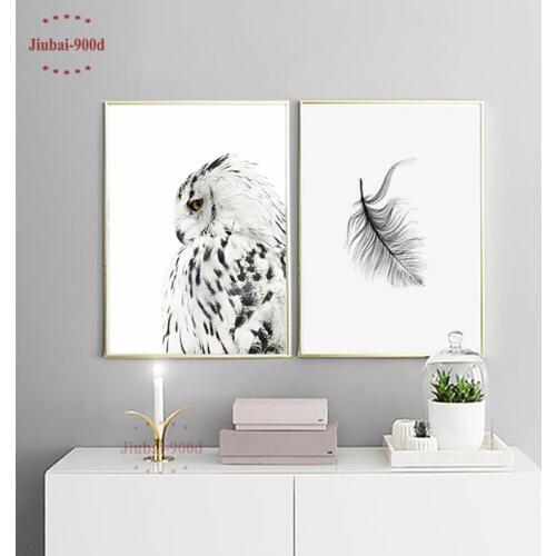 900D Posters And Prints Wall Art Canvas Painting Wall Pictures For Living Room Nordic Owl Decoration Home Decor NOR026