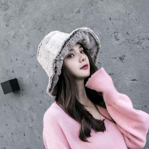 Girl Thicken Fisherman Hat Autumn Winter Women Warm Pure Color Bucket Cap Japanese Sweet Lovely Korean Retro Female Caps H7277