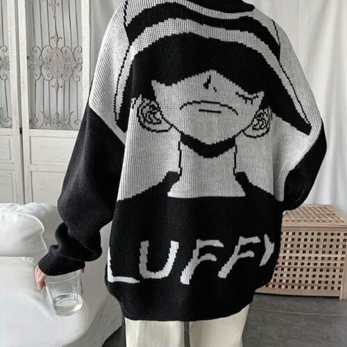 Japanese Style Anime Streetwear Sweater 2020 autumn Men Harajuku Hip Hop Men Clothing Pullover Retro Knitted Sweater Male top