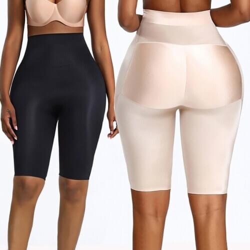 Women Ventilation Padded Lift Hip Leggings Pants Buttocks Big Ass Briefs Thickened Fake Butt Pad Knee-length Pants Leggings