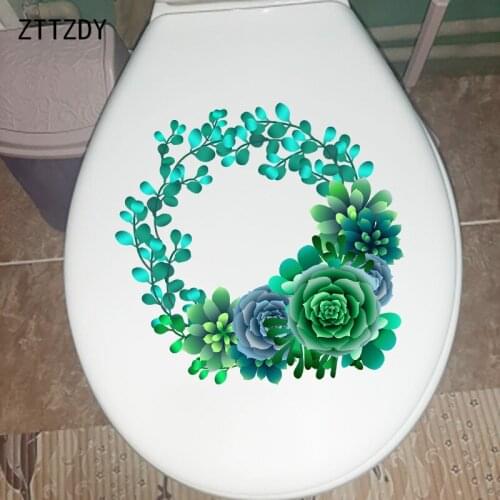 ZTTZDY 23.5×23.1CM Art Cartoon Plant Home WC Toilet Decoration Fashion Living Room Wall Stickers T6-0012