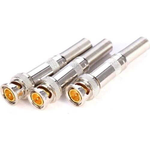 10PCS BNC 75-5 JR-B25 male solderless connector for cctv camera system