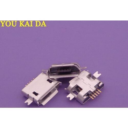 100pcs Mini Micro USB Jack 5P Female Socket connector 5 Pin phone charging port for Nokia/Millet/ZTE/ ALLFINE Tablet PC