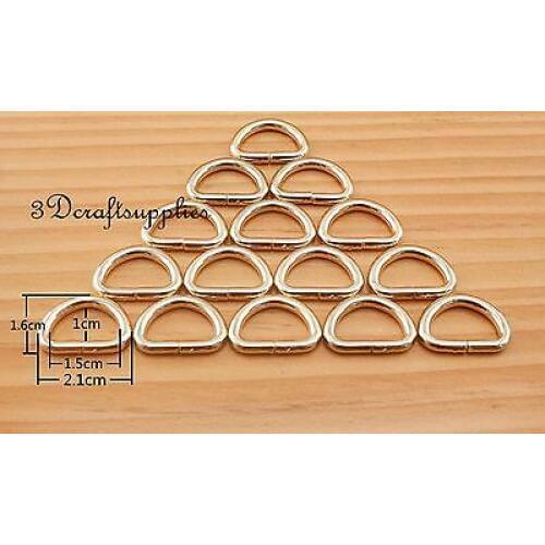 15mm d ring d-rings purse ring Webbing Strapping metal golden 5/8 inch 20 pcs H61