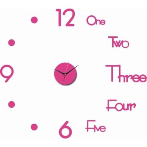 3D DIY Wall Clock Creative Design Mirror Surface Wall Decorative Sticker Watches Home Decor