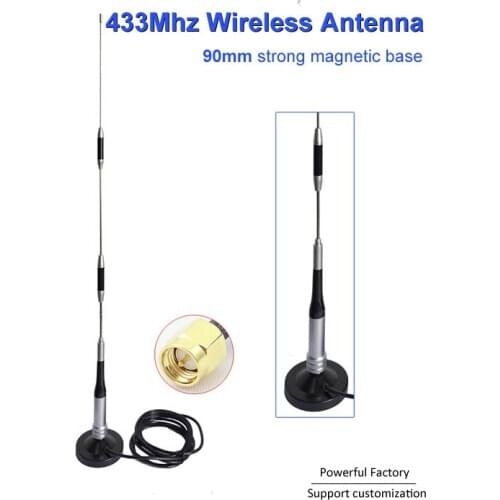 90mm Large Magnetic Car Antenna Terminal Radio 433Mhz Wireless Antenna 1pcs