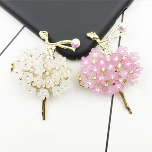 50pcs Ballet Dancer Rhinestone Pendant Charms Strass Crystal Wedding Brides Hair Accessories Invitation Earring Brooch Ornament