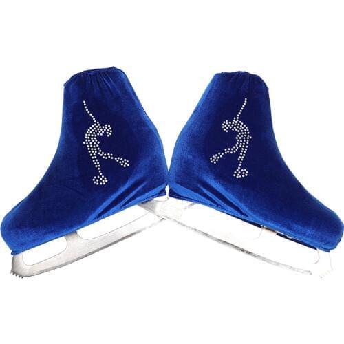 24 Colors Child Adult Velvet Ice Skating Figure Skating Shoes Cover Roller Skate Fabric Accessories White Skater 2 Rhinestone