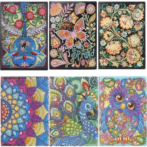 50 Pages A5 Drawing Notebook Craft DIY Special Shaped Diamond Painting Diary Book Diamond Embroidery Notebook for Girls Gift