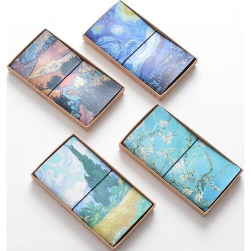 Famous Van Goah Painting PU Leather Cover Planner Notebook Diary Book Exercise Composition Binding Note Notepad Gift Stationery