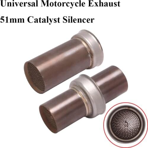 Universal 51mm Inlet Motorcycle Yoshimura Exhaust Catalyst Silencer Racing Muffler Removable DB Killer Delete Noise Sound