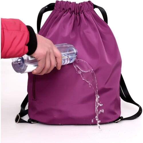 Waterproof Gym Bag Women Girls Sports Bag Travel Drawstring Bag Outdoor Bag Backpack for Training Swimming Fitness Bags Softback