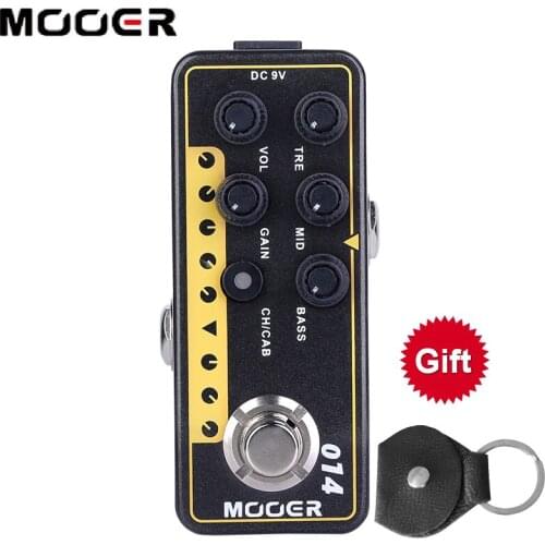 Mooer M014 Taxidea Taxus Electric Guitar Effects Pedal High Gain Tap Tempo Bass Speaker Cabinet Simulation Accessories Stompbox