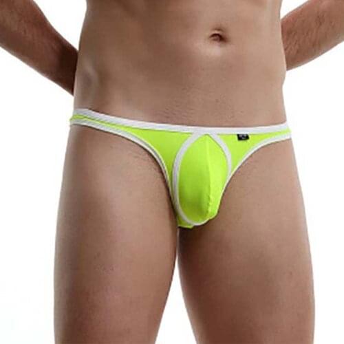 Mens Soft Briefs Underwear Sexy Mini Panties Contrast Color Pouch Bikini Underpants U Convex hombre cueca Low Rise Underpants