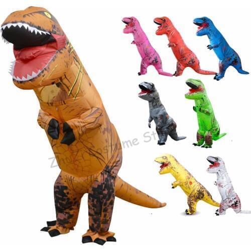New Adult Inflatable Dinosaur Costume T REX Party Fancy Dress Mascot Cosplay Halloween Costume For Men Women Kid Dino Cartoon