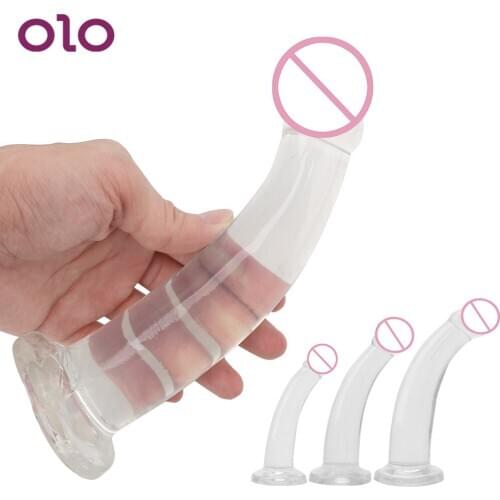 OLO Jelly Dildo Anal Butt Plug Erotic Suction Cup Large Dildo Strapon Artificial Penis Sex Toys for Woman Adult Toys Soft Penis