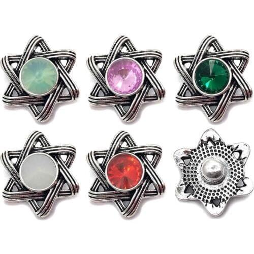 Wholesale w039 18mm 20mm rhinestone metal button for snap button Bracelet Necklace Jewelry For Women Silver jewelry