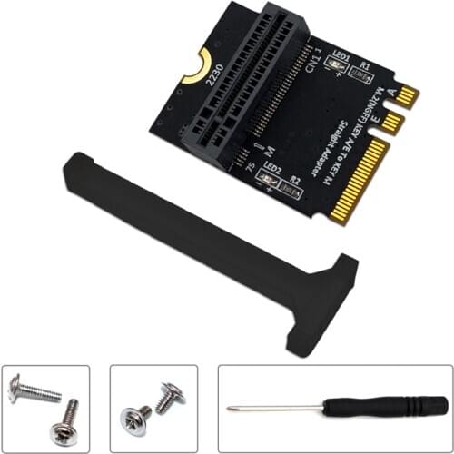 Add On Card M.2 NVME Adapter SSD PCIE M2 NGFF Key M to M.2 Key A/E Adapter Vertical Installation for 2280 M2 NVME SSD Riser Card