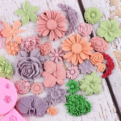 Plumeria Silicone Mold Flower Fondant Candy Molds Sugarcraft Cake Decorating Tools Chocolate Gumpaste Moulds Polymer Clay Mould