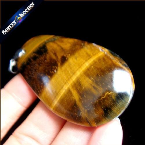 Natural Blue Tiger Eye Stone Pendants Charms Jewelry DIY Necklace Beads for Man / Leather Chain & Flannel Bags as a gift RS208