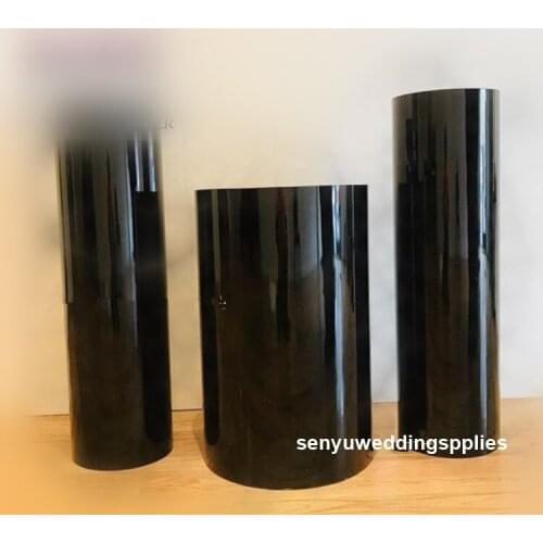 Different size )Wedding and party used cylinder black acrylic plinth stand for wedding stagebackdrop stand senyu2113