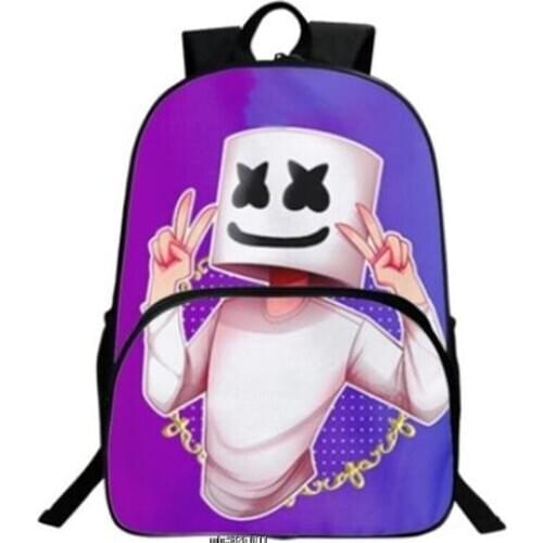 16inch DJ Marshmello Backpack Boys Girls Kids Cartoon School Bag Unisex Teens Anime Rucksack Women Men Laptop Travel Knapsack