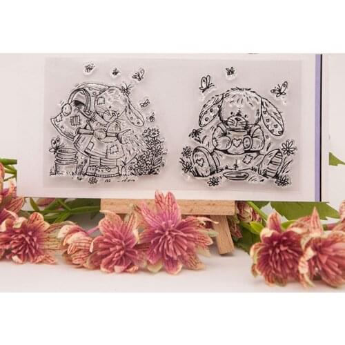 Two Puppies Clear Stamps Scrapbooking Rubber Stamp Craft Supplies Stamps for Card Making Handmade DIY Decoration Silicone Stamp
