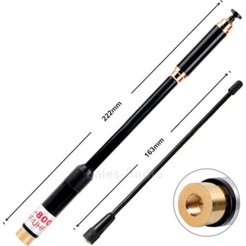Oppxun Telescopic AL-800 SMA-Male Antenna VHF UHF YAESU VX-6R Baofeng UV3R WalkieTalkie