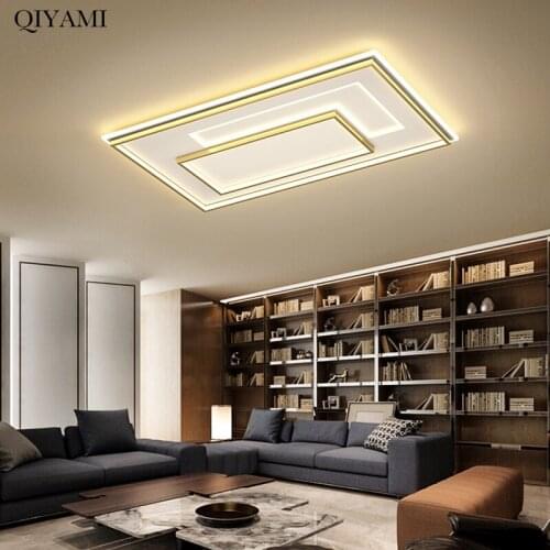 Creative Square Dimmable LED Ceiling Lights For Living Room Bedroom Office Indoor Deco Lamps Modern Lighting Fixtures AC85-260V