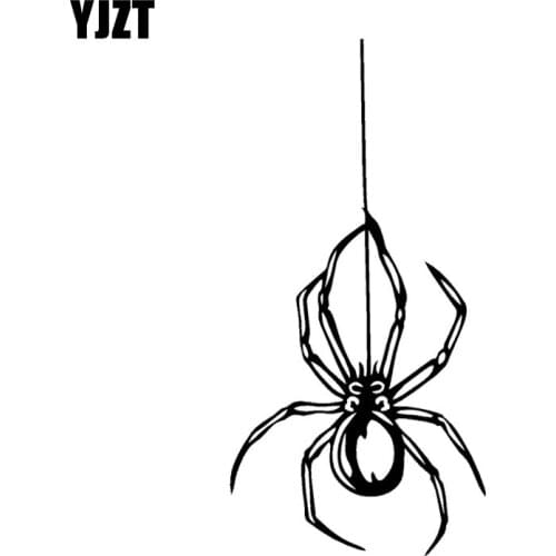 YJZT 7.6CM*15.2CM Terrible Spider Vinyl Car Stickers Window Decal Decoration Black/Silver C2-3046