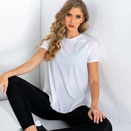 2021 New Spring and Summer Sportswear Feminine T-shirt Short-sleeved Tops Fitness Yoga Wear