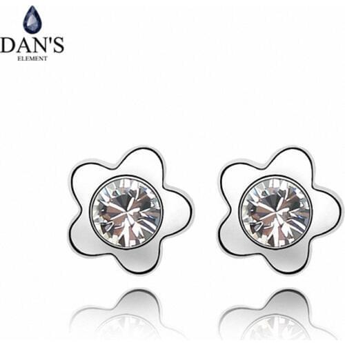 DANS New Sale Hot Real Austrian Crystals earrings for women Stud Earrings 12 colors #QS2297