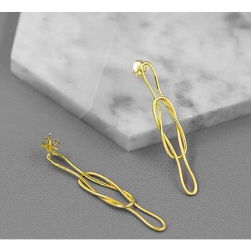 S.EAST SUN 925 Sterling Silver Handmade simple geometric kink earrings are suitable for womens parties and wedding gifts