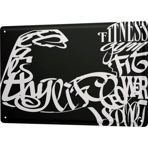 Tinplate Fitness Poster Funny Sign Tin Art Wall Decor Vintage Aluminum Retro Metal Tin Sign Painting Decorative Signs 20x30cm