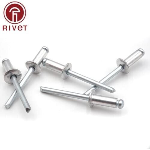 ISO 15977 M5.0 Aluminum Steel Open Round Head Blind Rivets / Pop Rivets / Rivets For Furniture Car Aircraft High Quality 10Pcs