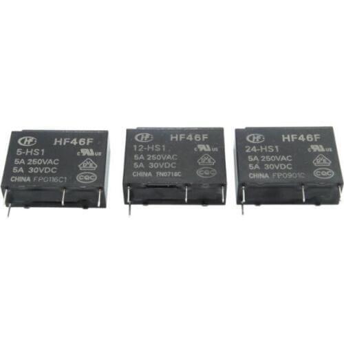 100PCS HF46F-024-HS1 HF46F-012-HS1 HF46F-005-HS1 HF46F 24-HS1 5 12 - 5A250VAC Relay brand new