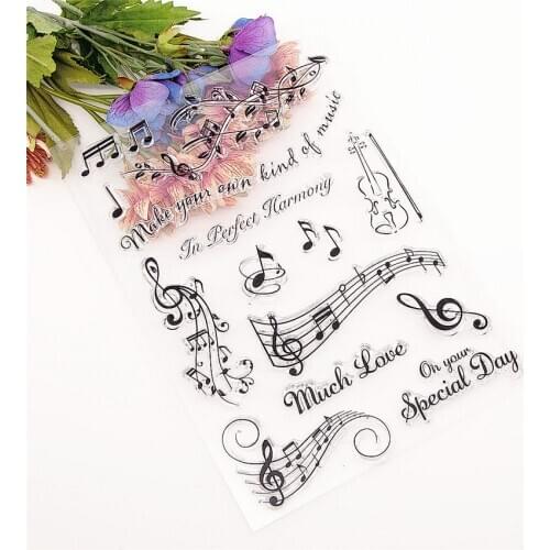 15*21CM Hot sale Sheet music Transparent Clear Stamps / Silicone Seals Roller Stamp for DIY scrapbooking photo album/Card Making