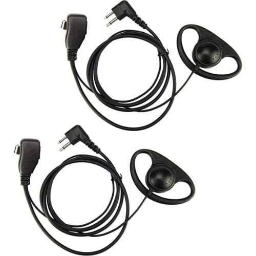 2 Pack) 2Pin Advanced D Shape Clip-Ear Ptt Headset Earpiece Mic For Motorola 2 Way Radios Gp88S Gp300 Gp68 Gp2000 Gp88 Gp3188 C