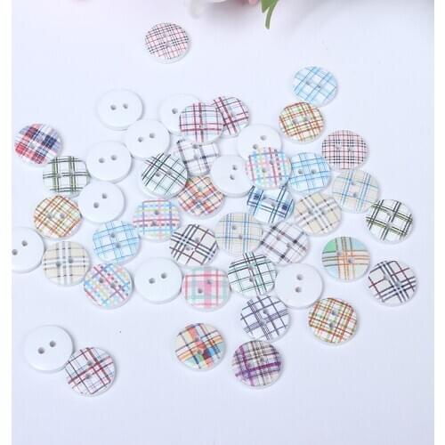 30Pcs Wooden Lattice Series Buttons for Scrapbooking Crafts DIY Clothing Sewing Luggage Handmade Accessories Button Decoration