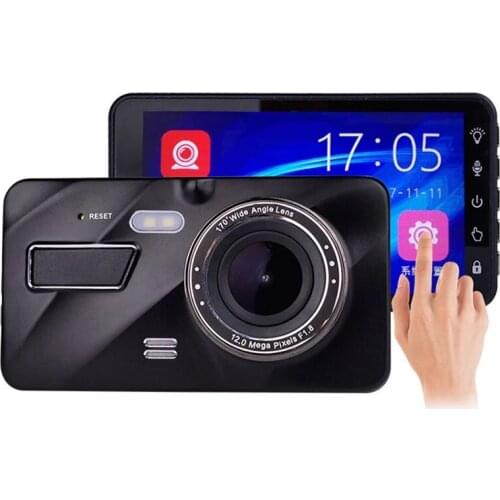 4 Inch HD 1080P Dual Lens Car DVR Touch Screen Dashcam Camera Video Recorder Night Vision Reverse Image Car Dual Dash Camera