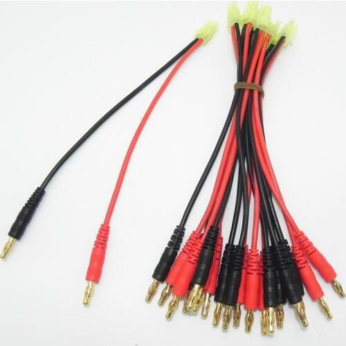 5pcs/lot Tamiya Mini Plug to 4.0 Banana Plug with High Temperature Silicone Wire 14 AWG Cable Long 15cm