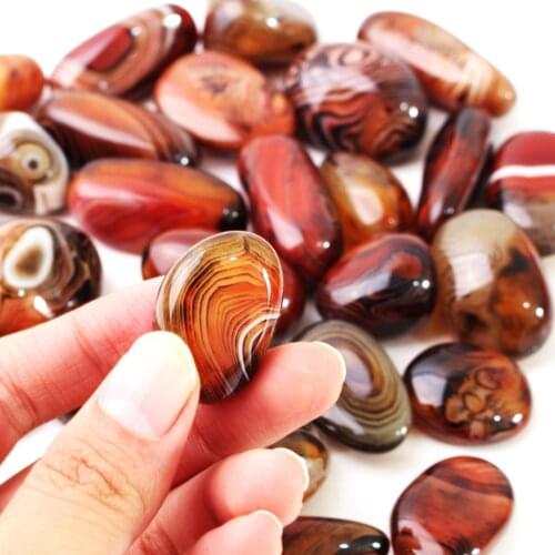 50/100g Mini Natural Agate Crystal Rolling Stone Silk Agate Mineral Specimen Polishing Reiki Healing Decorative Art Collection