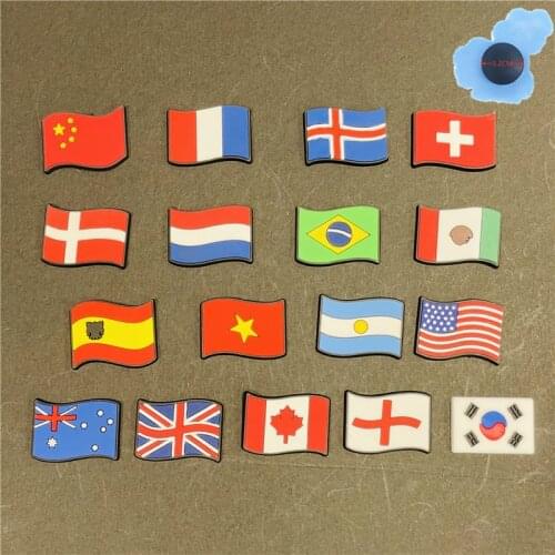 50pcs Wholesale PVC America National Flag Garden Shoes Accessories Shoe Decorations Fit Boys Girls Croc Jibz Charm Bracelet