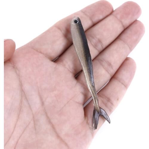 8cm 2.2g Soft Silicone Fishing Lure Minnow Saltwater Freshwater Worms Wobblers Artificial Bait Bass Tackle Jigs 10pcs a lot