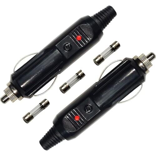 JKM 15A High Temperature Resistant DIY 12V 24V Car Cigarette Lighter Plug Socket Power Adapter 3 PCS 15A Fuse