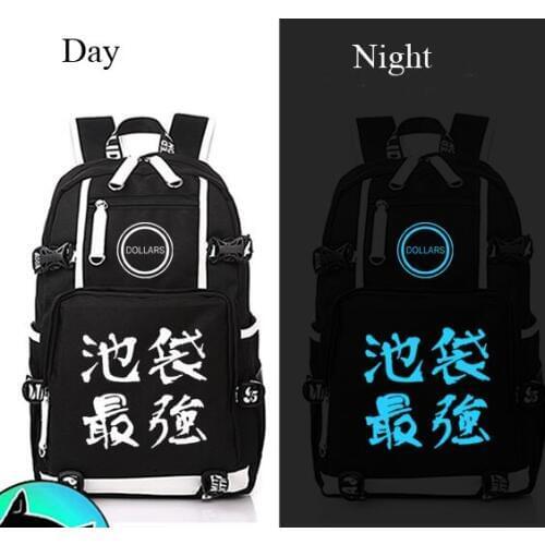 Anime Durarara cosplay Backpack Anime DRRR Ikebukuro Canvas Bag Luminous Schoolbag Travel Bags
