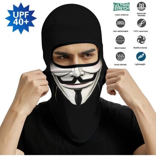 Anonymous Halloween Bandana Scarf Army Balaclava Reusable Earloop Face Mask Headband Tactical Facemask V for Vendetta Women Men